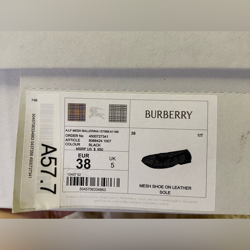 Burberry Women's Mesh Ballet Flats - Picture 7 of 8